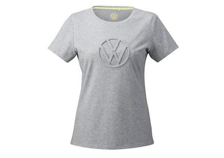 T-Shirt Damen, Graumelange, 3D VW-Logo